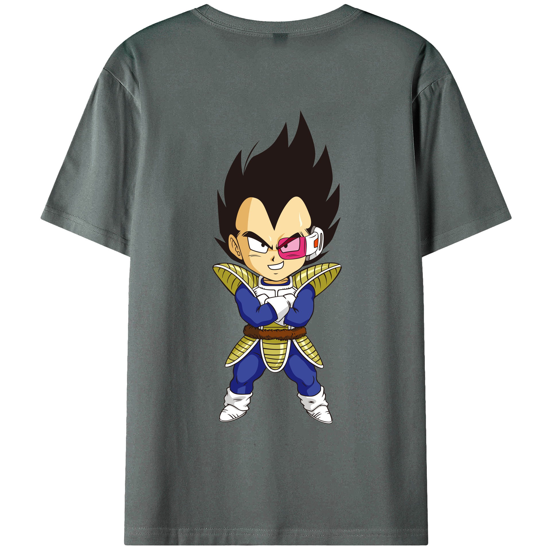 （画像用） ドラゴンボール ベジータ四世（Bejīta Yonsei）DRAGON BALL Vegeta IV 綿100％ メンズ半袖Tシャツ（バックプリント） 通気性